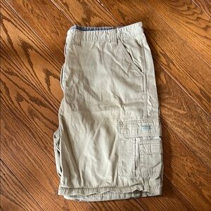 Wrangler Tan Cargo Shorts Lightweight Elastic Waist